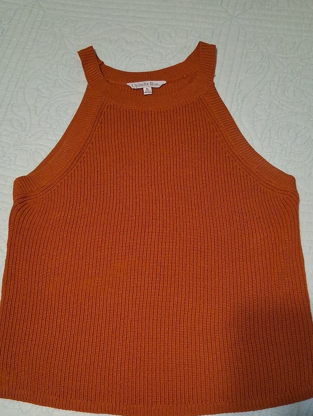 Ophelia Roe Nutmeg Color Knit Halter Tank